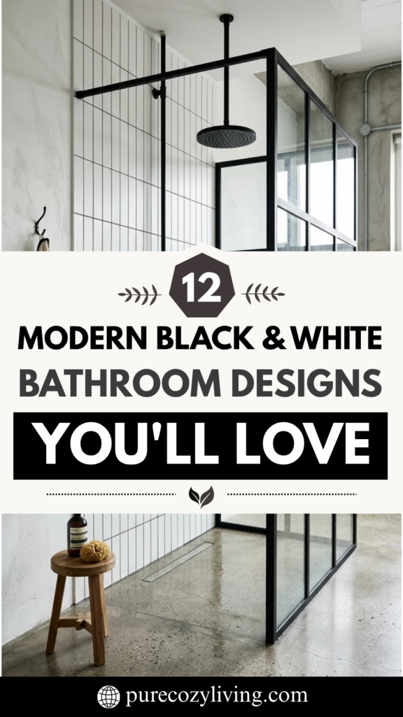 12 Modern Black & White Bathroom Designs You’ll Love