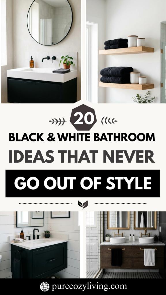 20 Black & White Bathroom Ideas That Never Go Out of Style