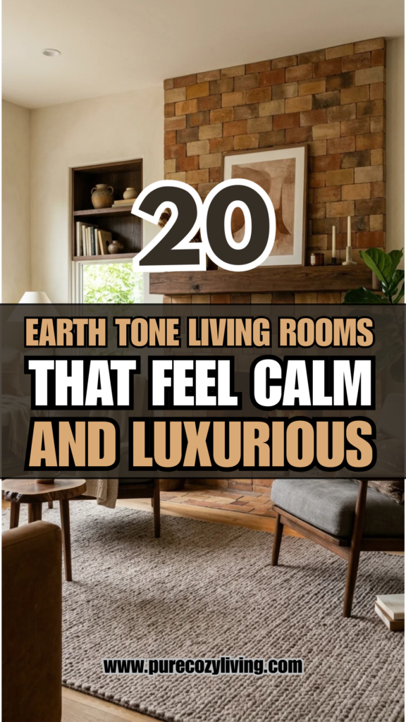 20 Earth Tone Living Rooms That Feel Calm and Luxurious